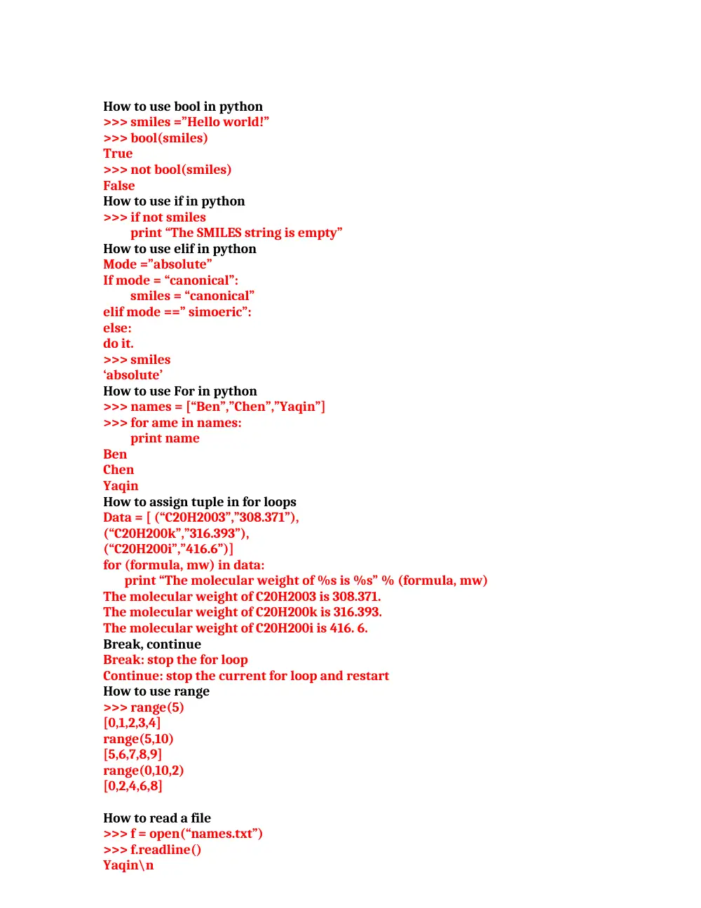 CSC 498D Useful File Python- Summary, page 4