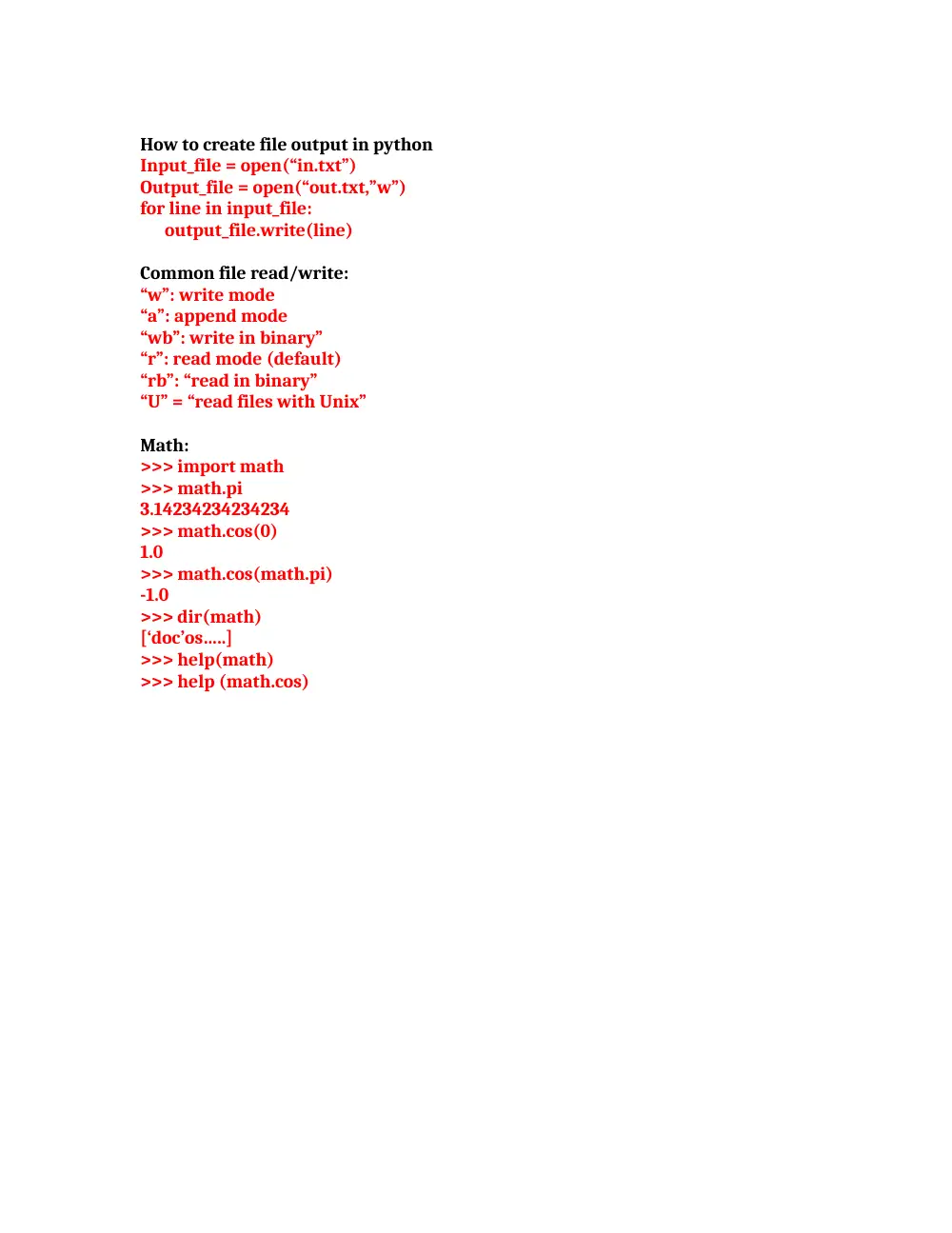 CSC 498D Useful File Python- Summary, page 5