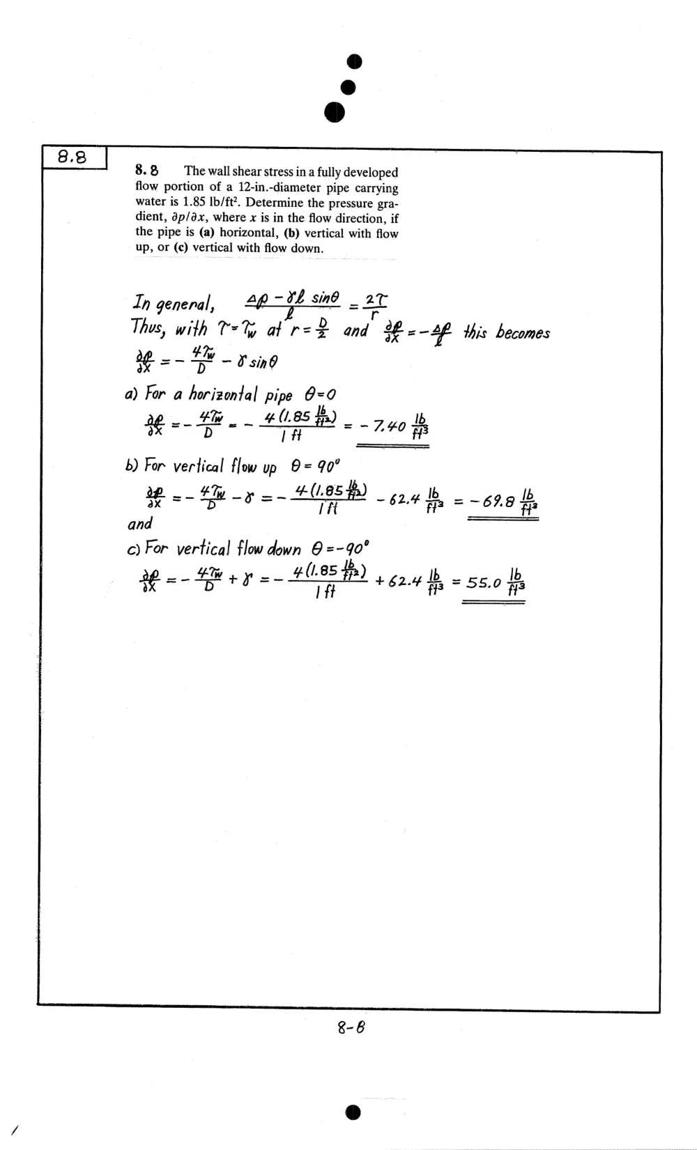 MEN 321 Problems For Chapter 8 with Solution, Fall 2009, page 8