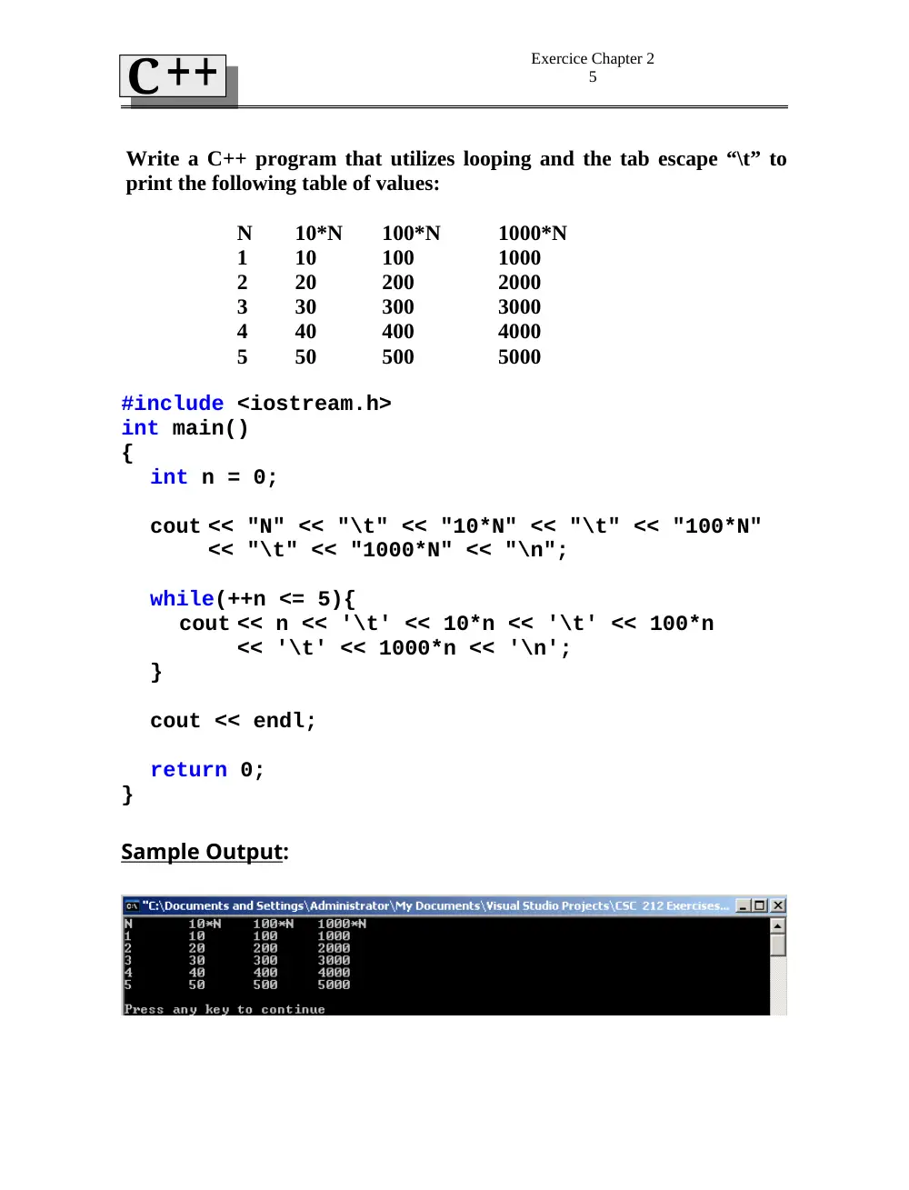 CSC 212 Problems For Chapter 2 with Solution, Summer 2013, page 7