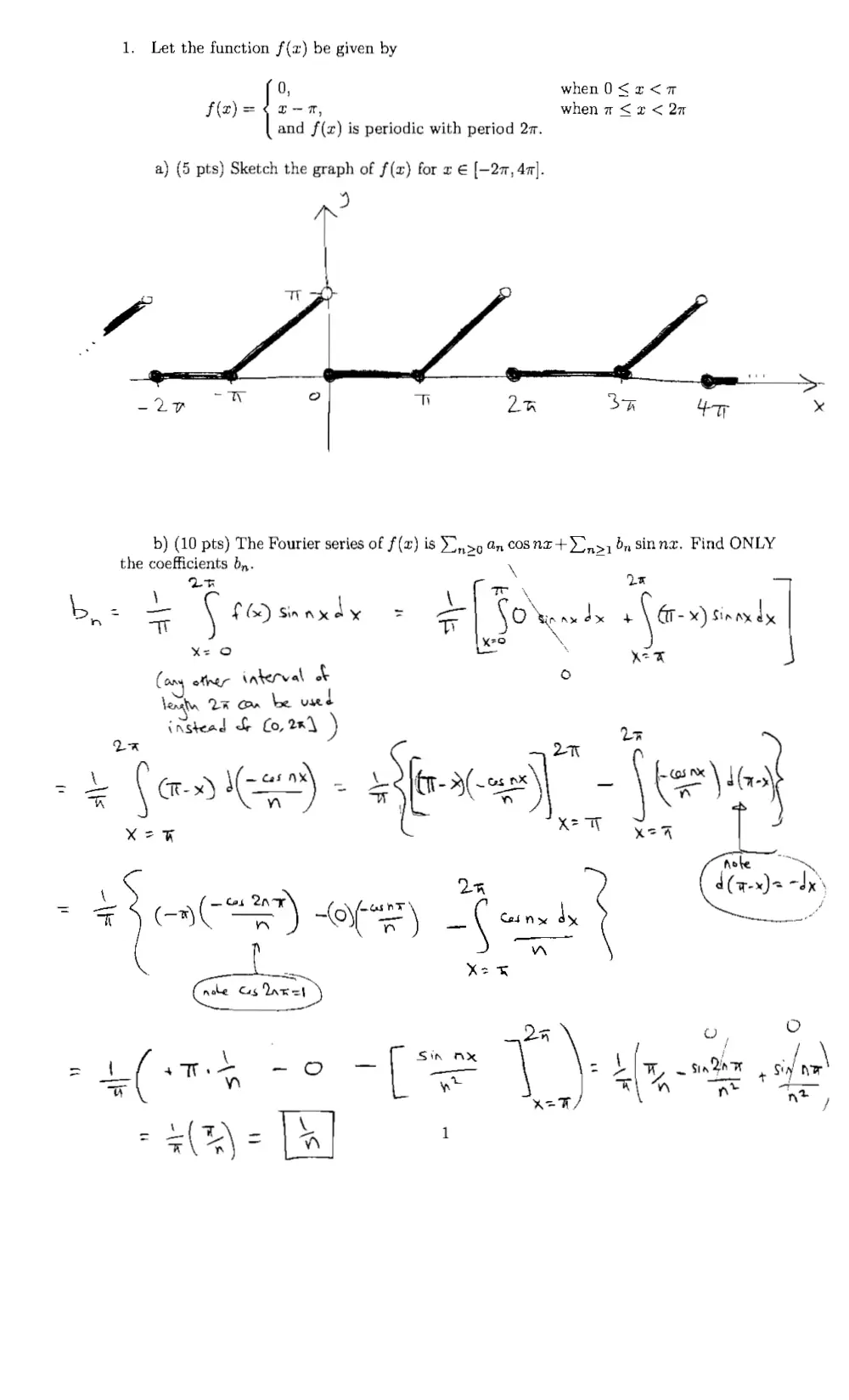 MATH 201 Exam 2 With Solution, Fall 2009, page 3
