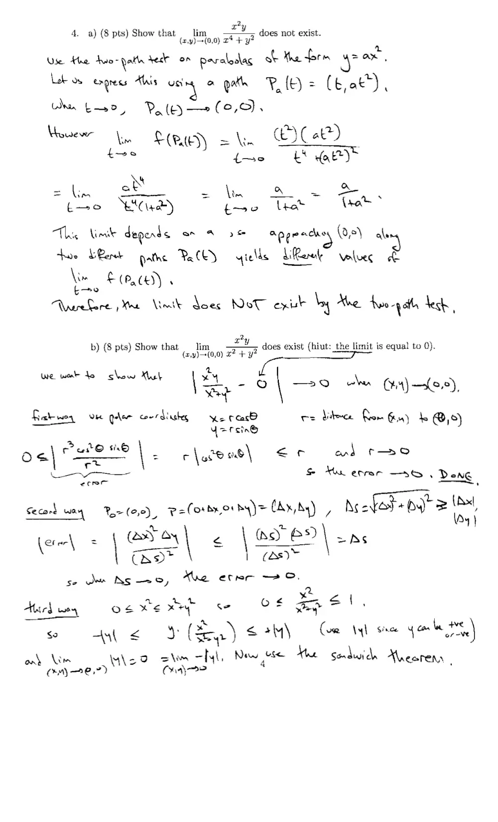MATH 201 Exam 2 With Solution, Fall 2009, page 6