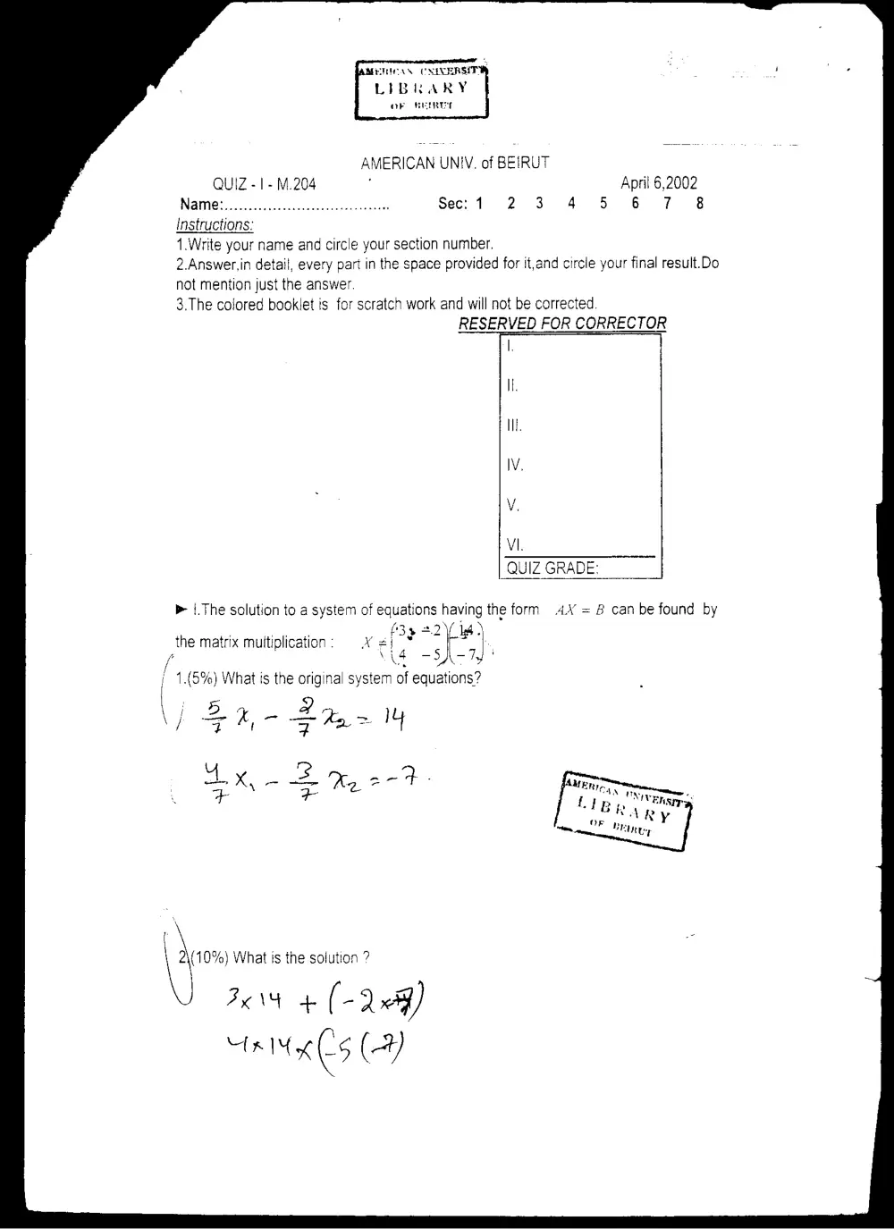 MATH 204 Exam 2, Spring 2002, page 1