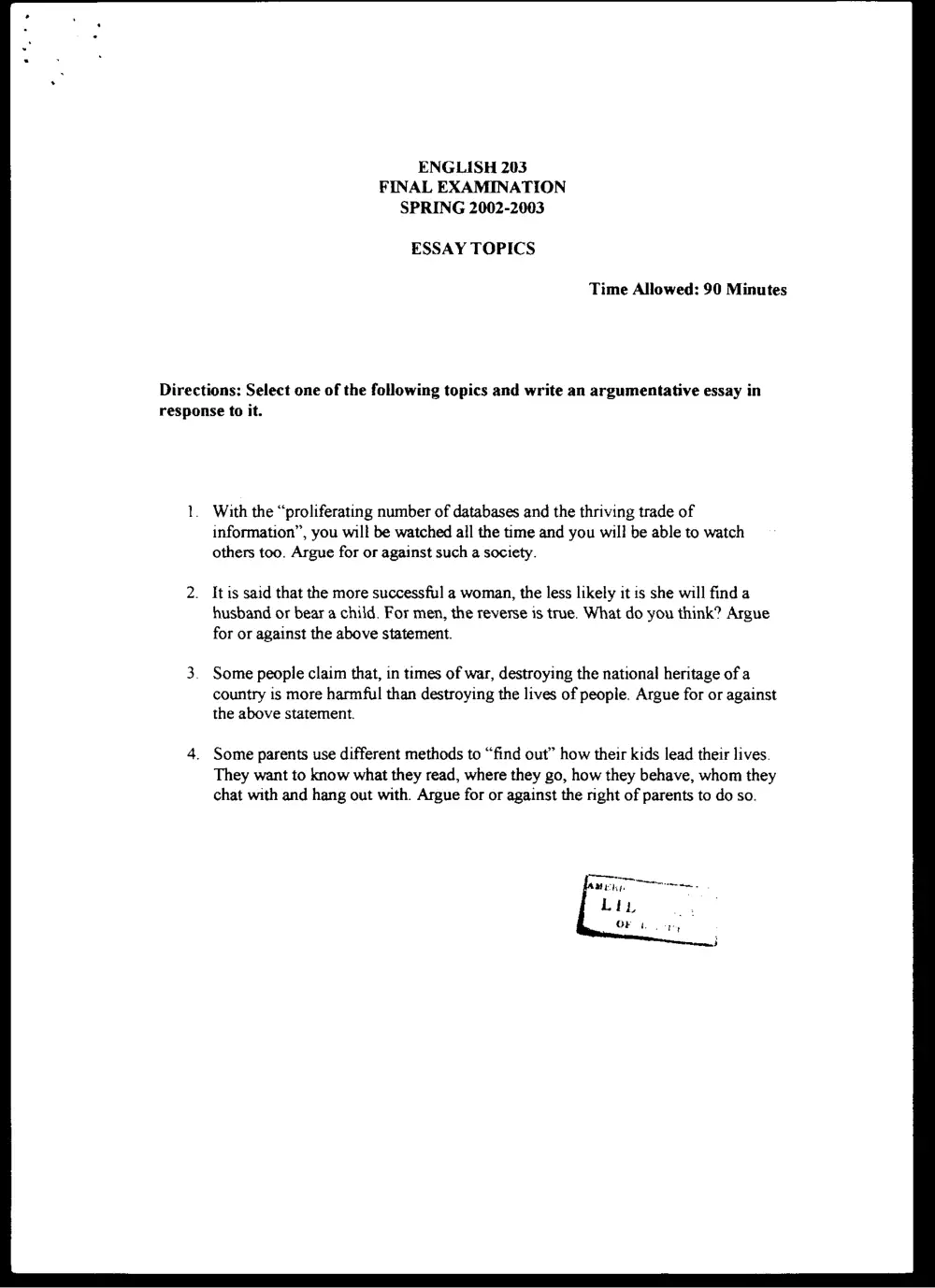 ENG 203 Final, Spring 2003, page 7