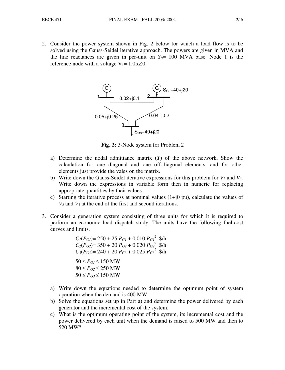 EECE 471 Final, Fall 2003, page 2