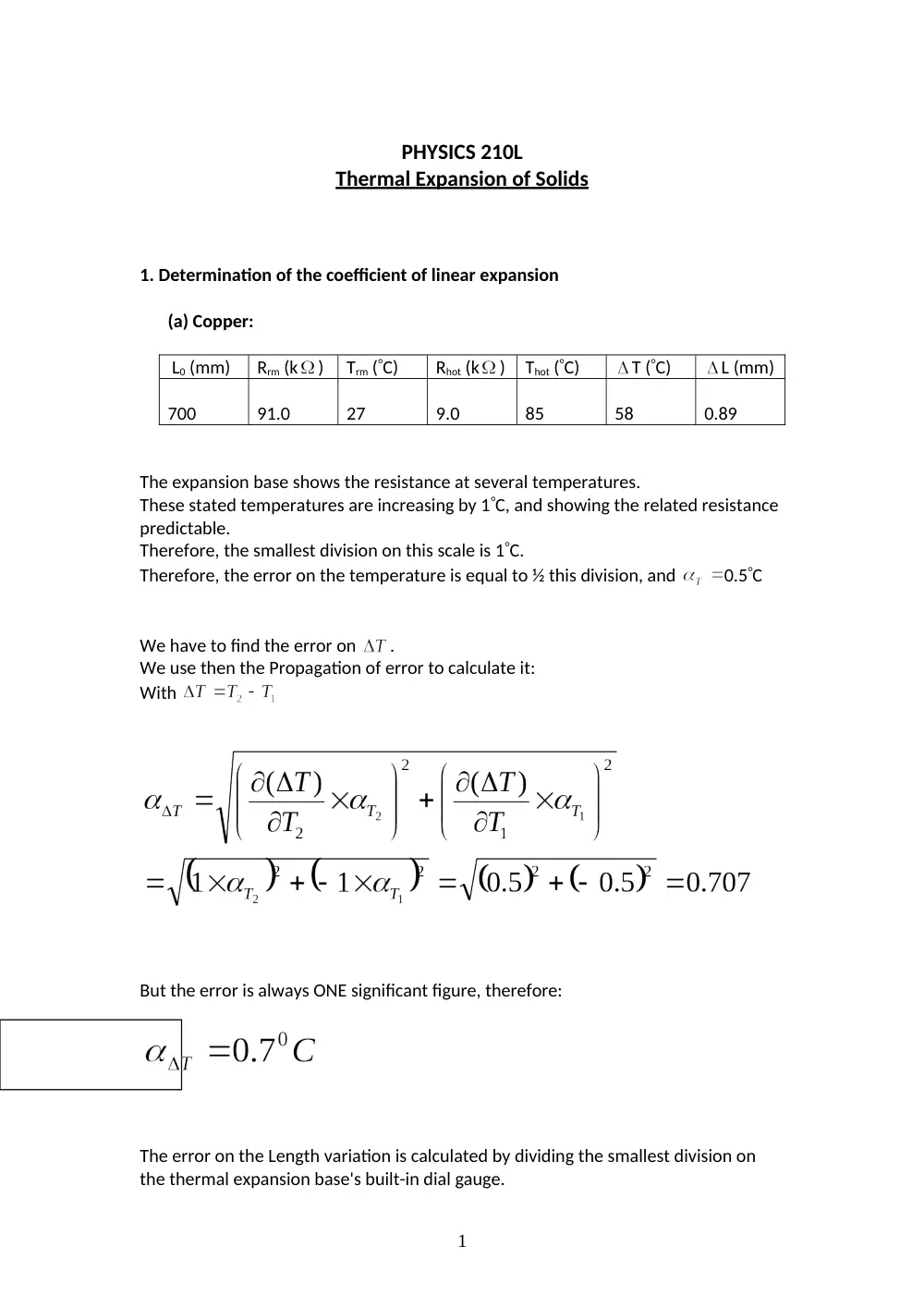 PHYS 210L Lab Solved Report, Fall 2012, page 1