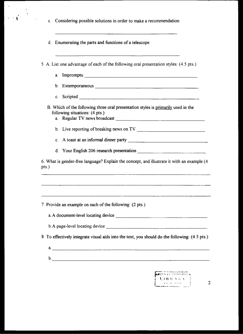 ENG 206 Final, Spring 2002, page 4