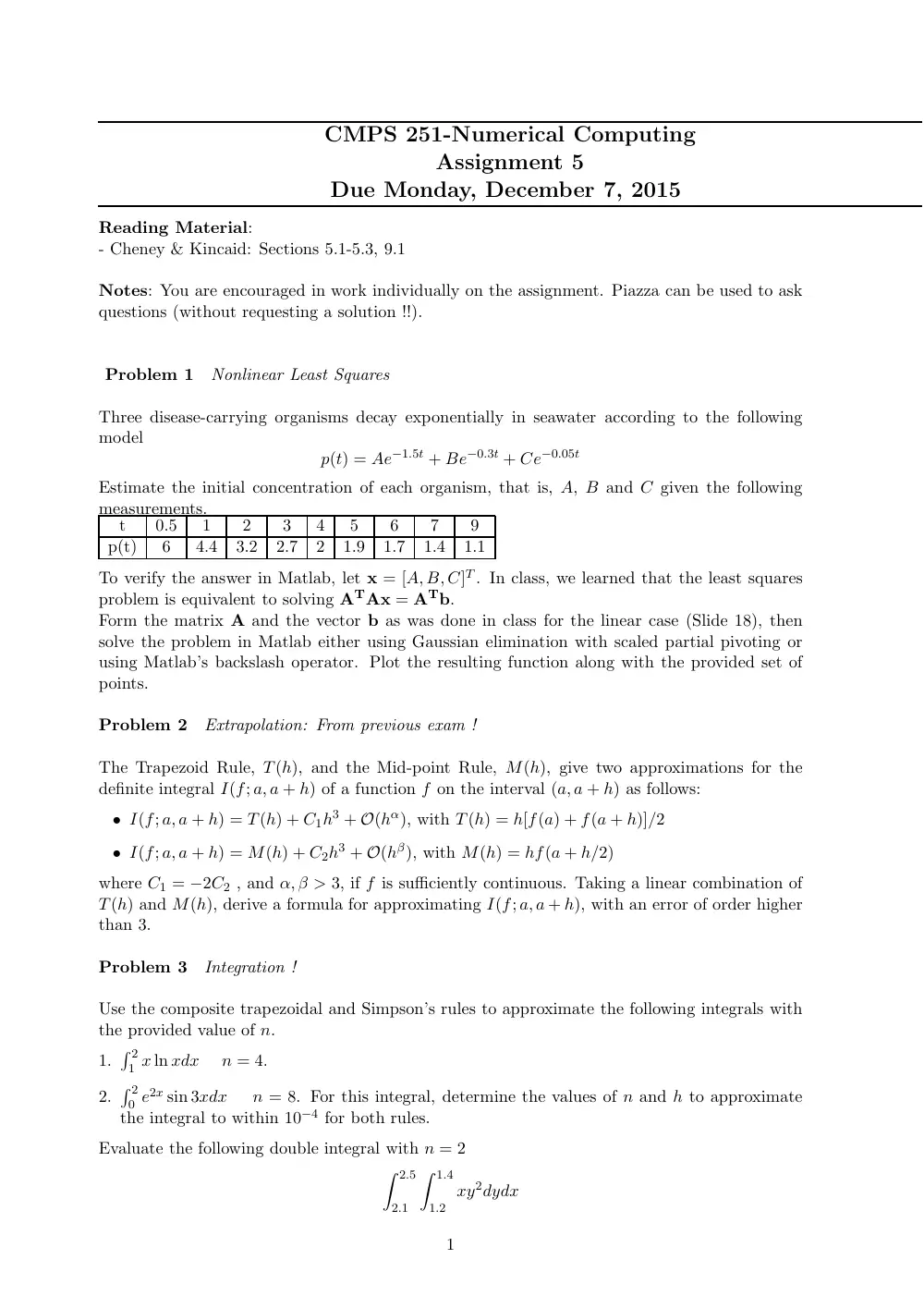 CMPS 251 Homework Assignment 5, Fall 2015, page 1