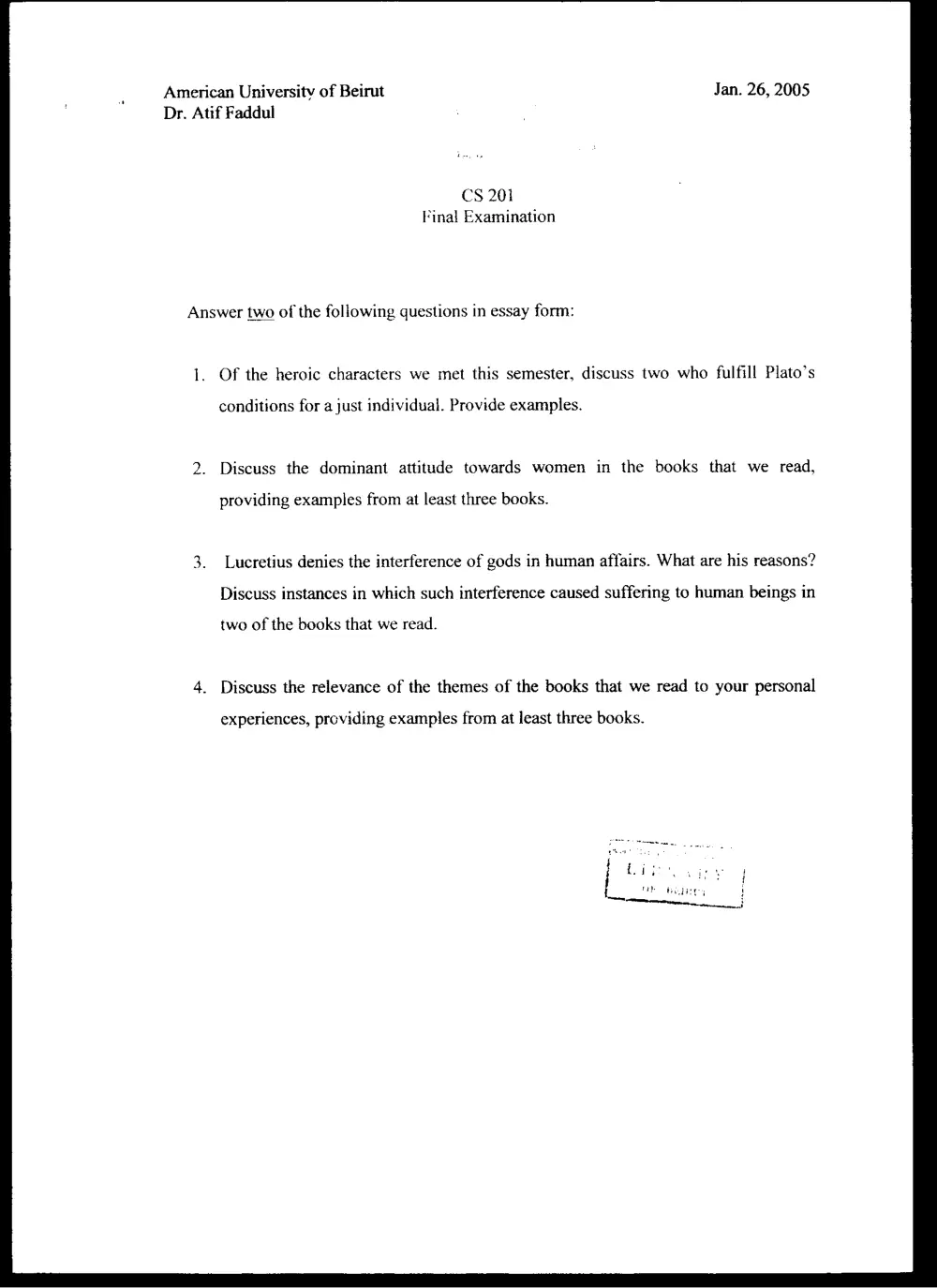 CVSP 201 Final, Fall 2004, page 1