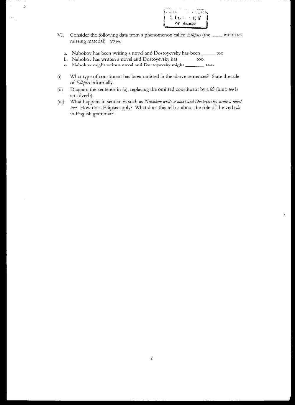 ENG 231 Final, Fall 2003, page 2