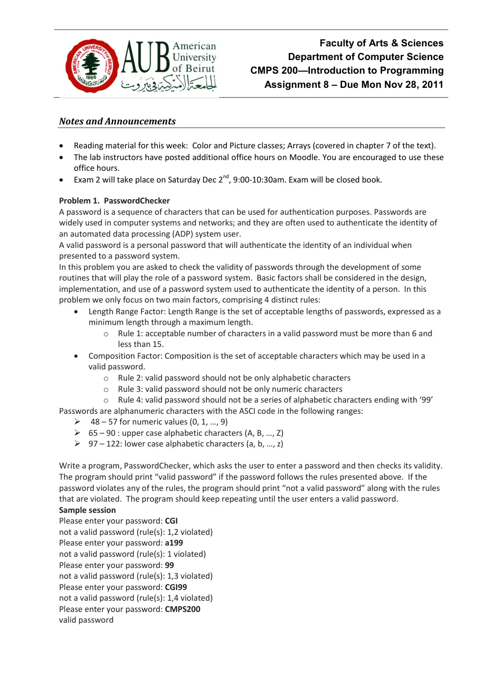 CMPS 200 Homework Assignment 8, Fall 2011, page 1