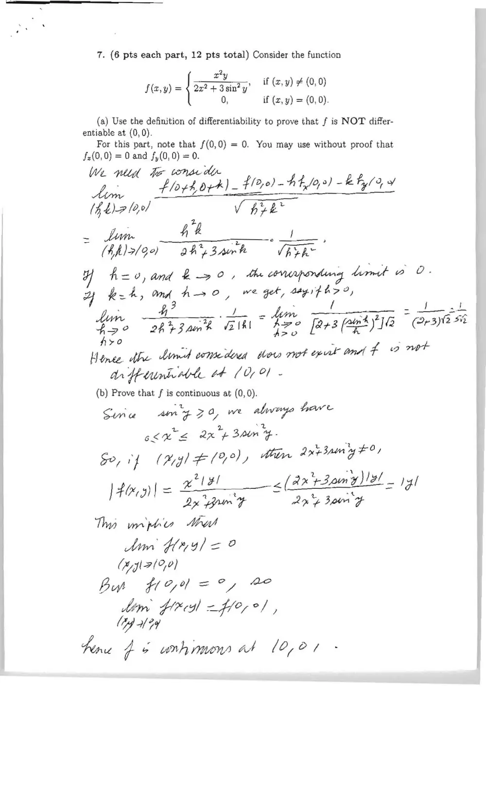 MATH 201 Exam 2 with Solution, Fall 2011, page 8