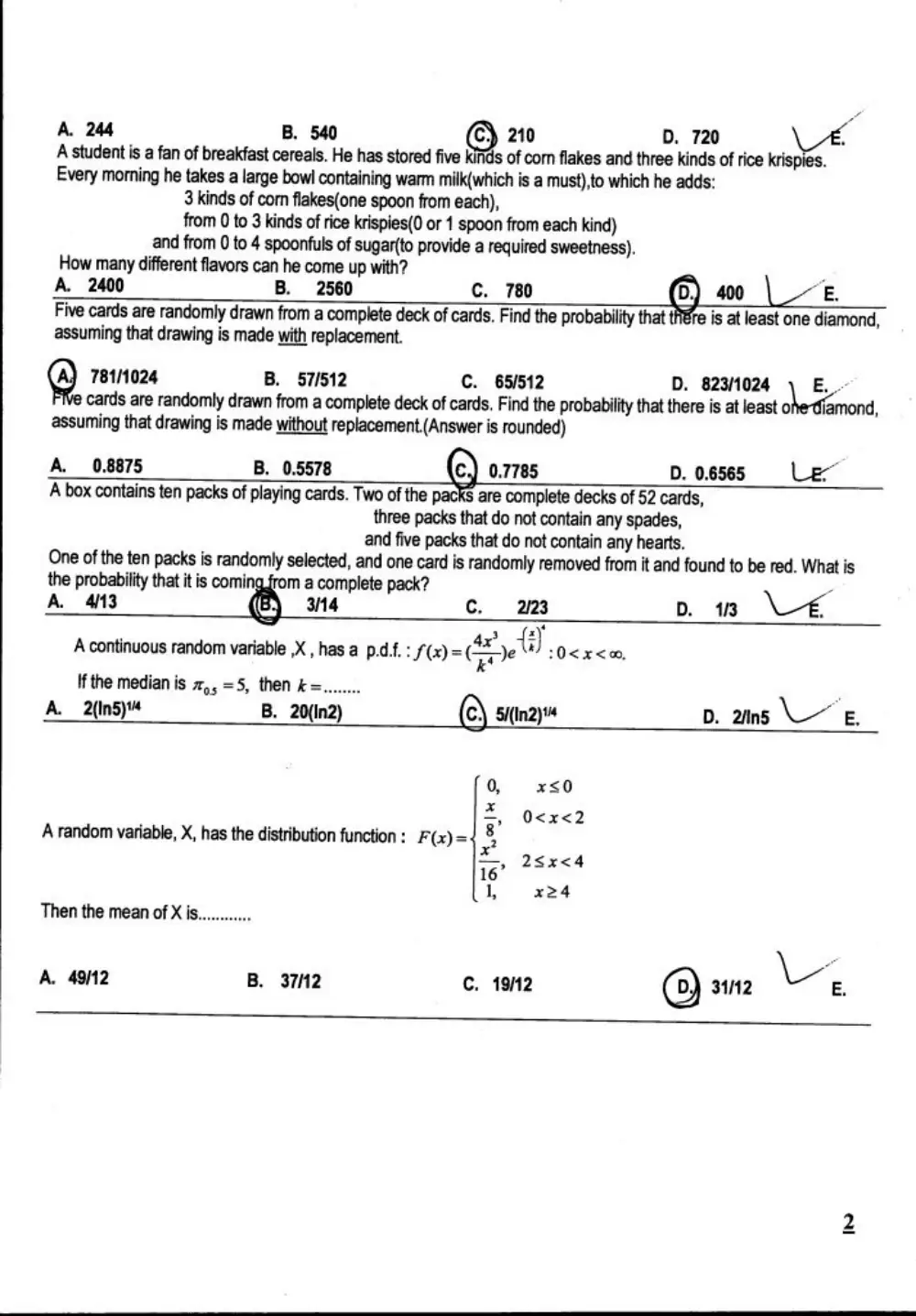 STAT 230 Midterm, Spring 2008, page 2