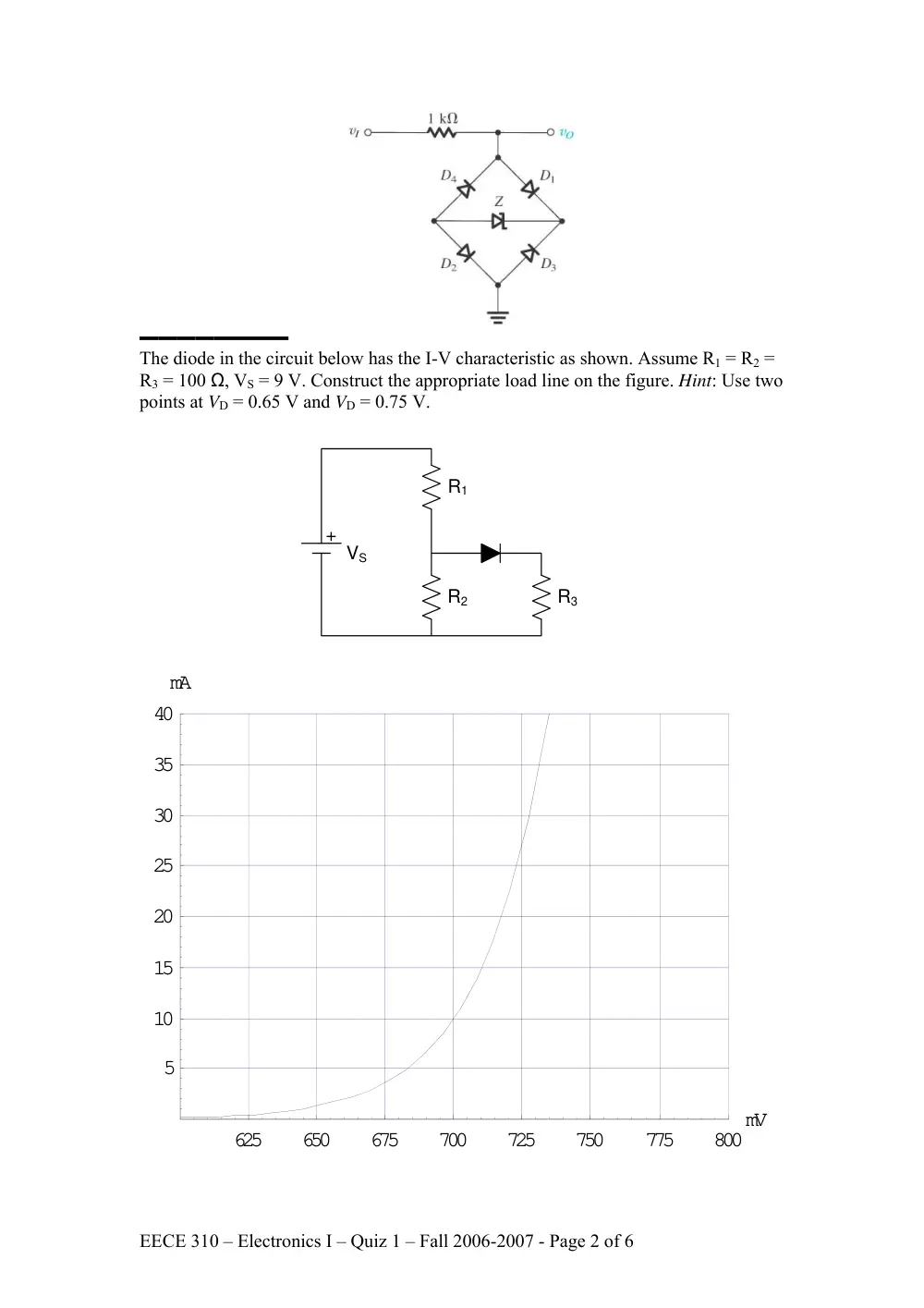 EECE 310 Exam 1, Fall 2006, page 2