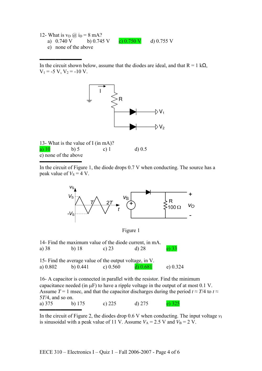 EECE 310 Exam 1, Fall 2006, page 4