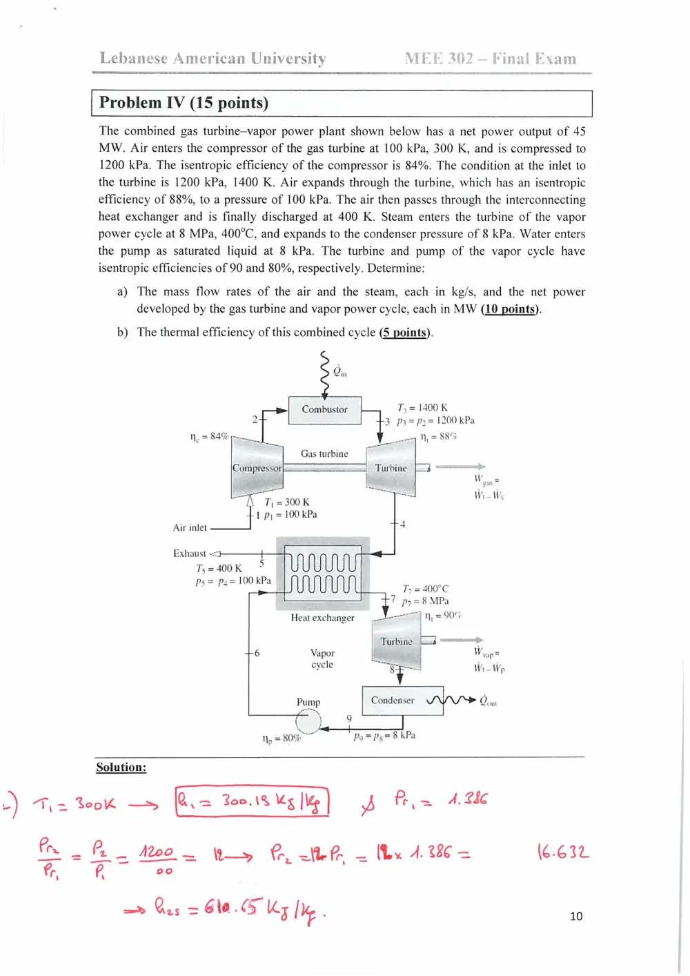 MEE 302 Final, Spring 2013, page 10