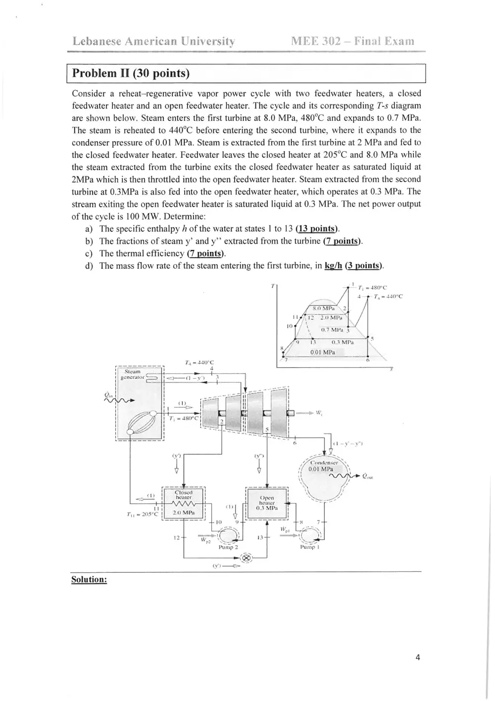 MEE 302 Final, Spring 2013, page 4