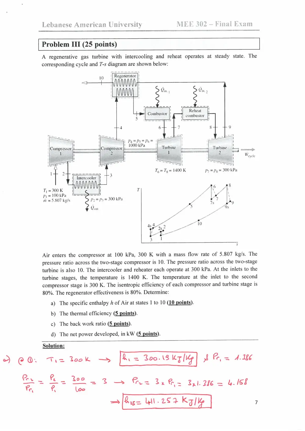 MEE 302 Final, Spring 2013, page 7
