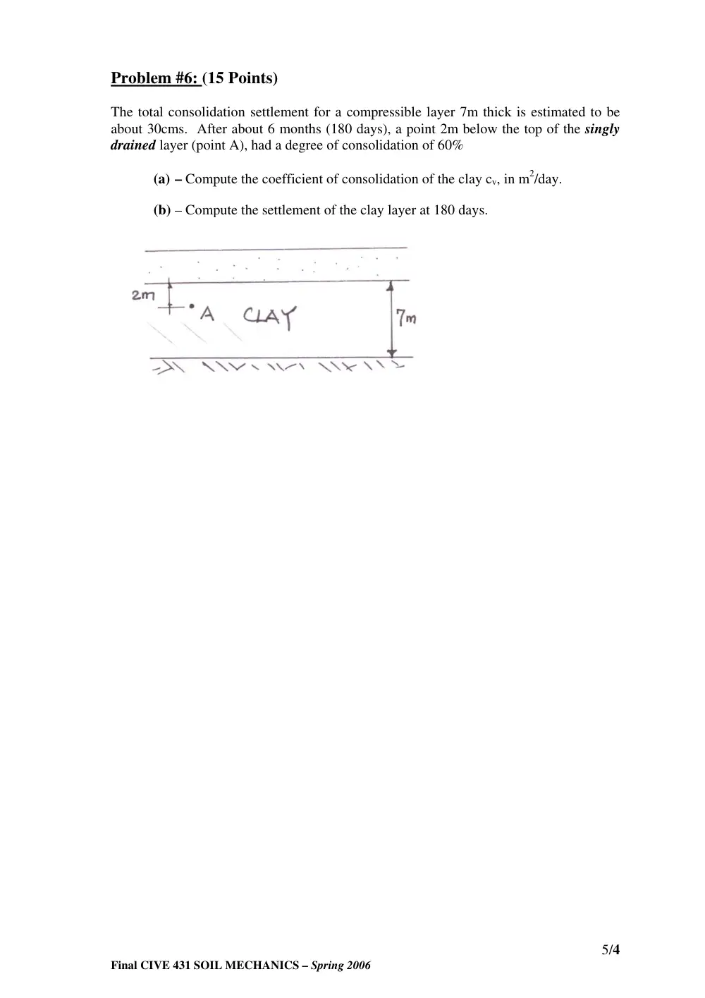 CIVE 431 Final, Fall 2006, page 5