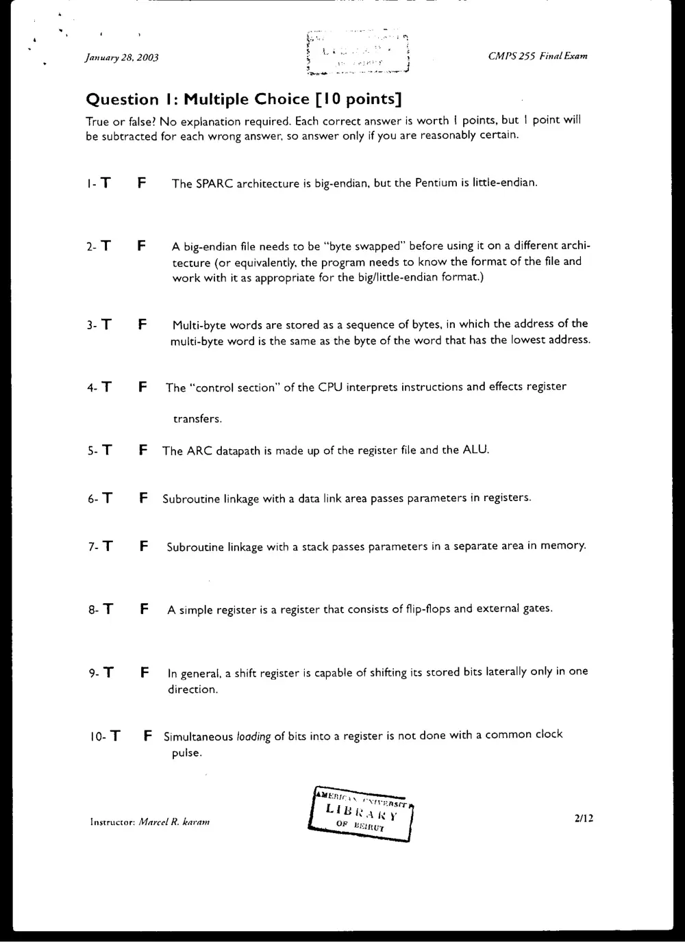 CMPS 255 Final, Fall 2002, page 2