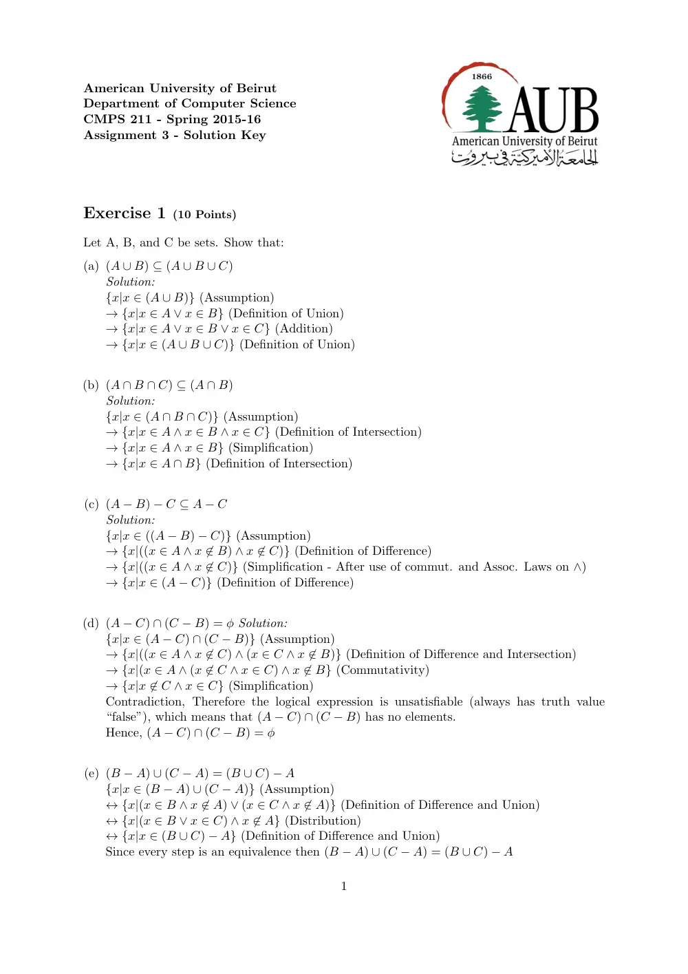 CMPS 211 Homework 3 with Solution, Spring 2016, page 1