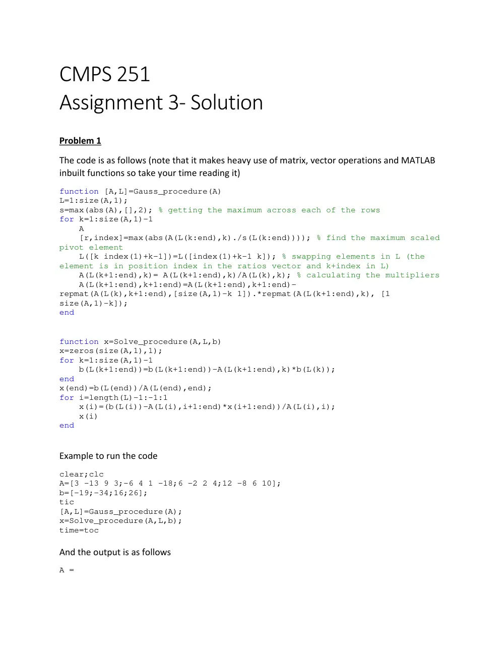 CMPS 251 Homework Assignment 3 Solution, Fall 2015, page 1