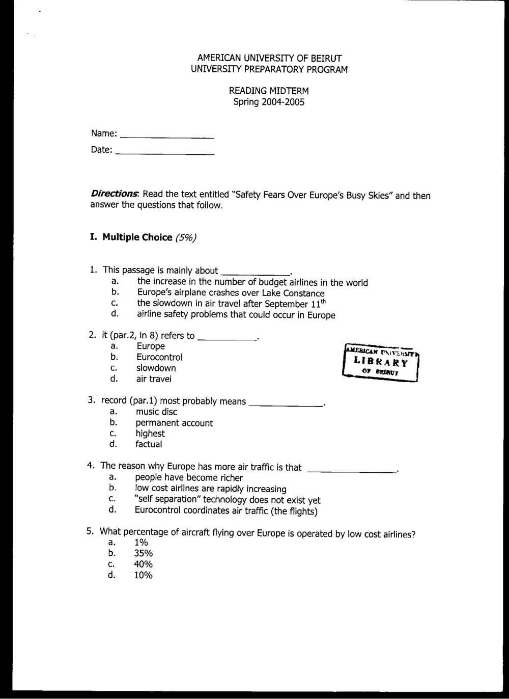 ENG 102 Midterm, Spring 2005, page 3