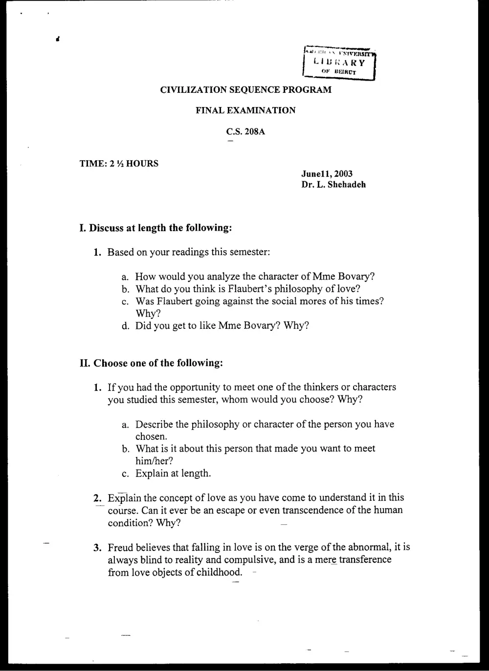 CVSP 208A Final, Spring 2003, page 1