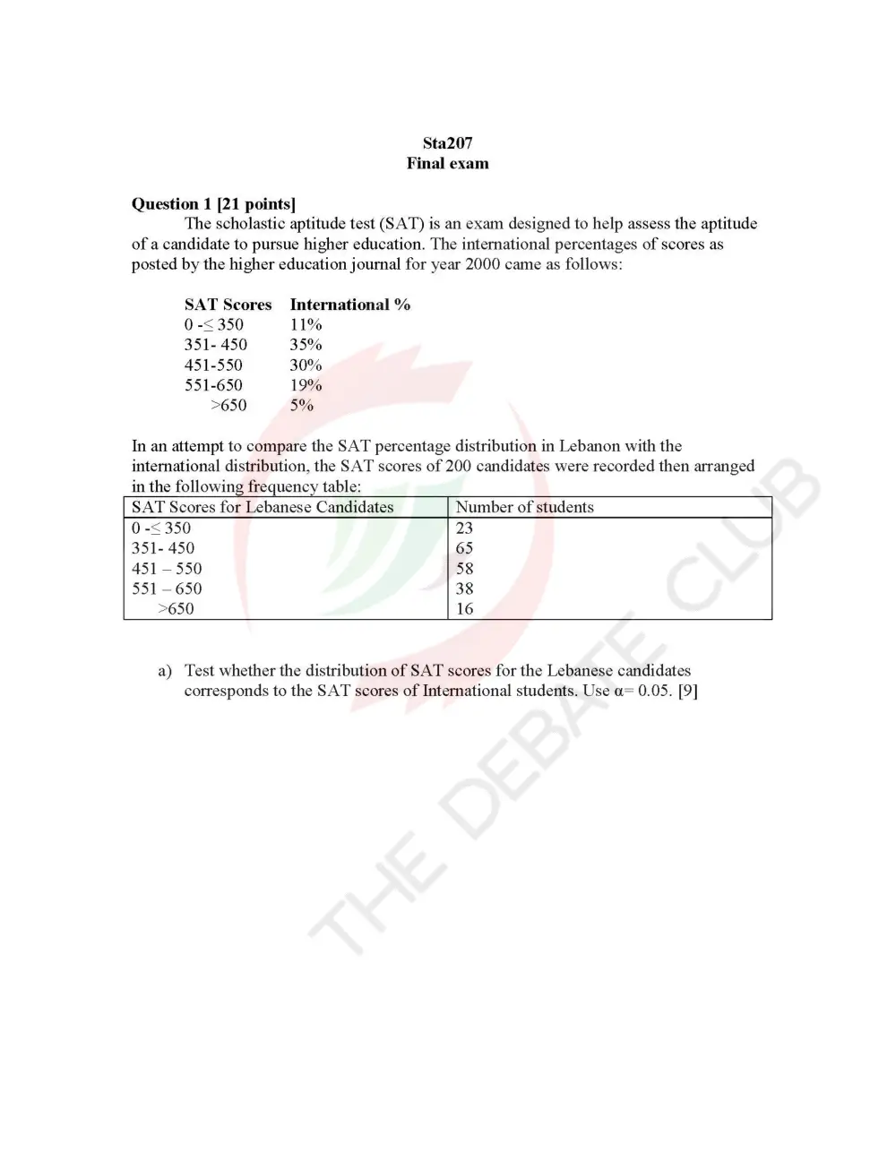 STA 207 Final, Spring 2010, page 1