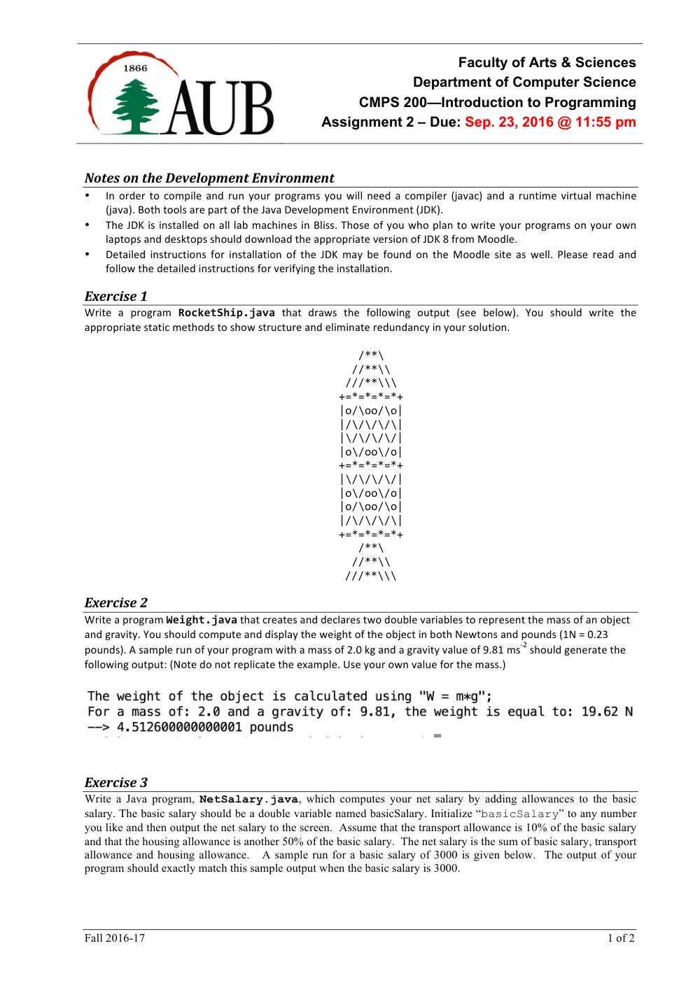 CMPS 200 Homework Assignment 2, Fall 2016, page 1